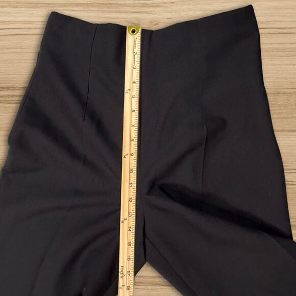 ZARA High Waist Wide Leg Cropped Trousers Black Culotte Dress Pants Large - Picture 9 of 11